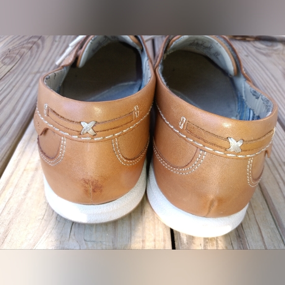 Clarks | Fallston Tan Leather Boat Shoes Cushion Ortholite Men's Size 10 - Picture 10 of 16